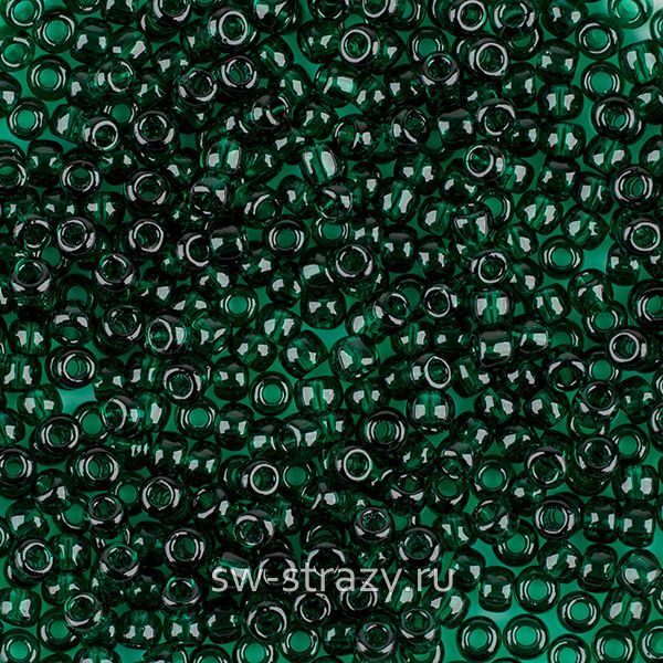 Бисер круглый 11/0 #0939 Прозрачный, изумруд