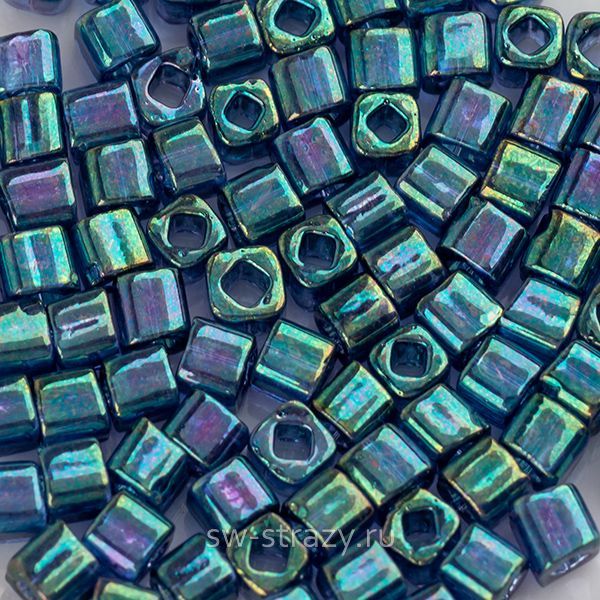 Бисер Cube 3 mm #0321 Светлый танзанит золотой глянец