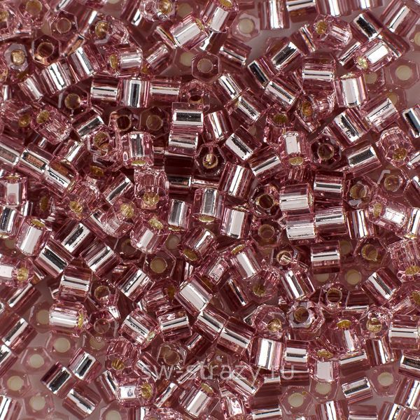 Шестиугольный 11/0 #0026 Внутреннее серебрение,  светлый аметист