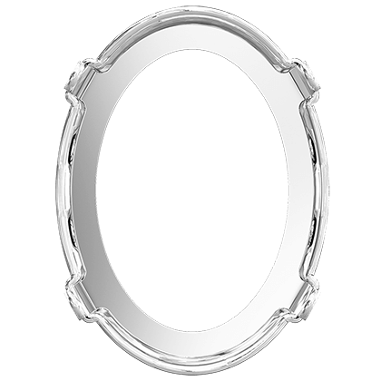 4122/S 8x6 mm 3PH2OH Rhodium Plating