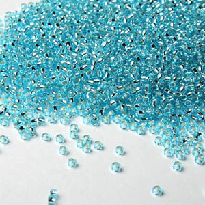 Бисер круглый 11/0 #0023 Внутреннее серебрение, аквамарин